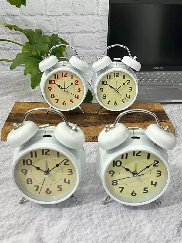 ساعت کوکی رومیزی فانتزی دوقلو سفید