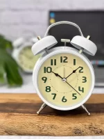 ساعت کوکی رومیزی فانتزی دوقلو سفید